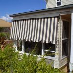 Side Chanel Automatic Awning Cream and Grey Striped