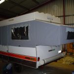 Grey Caravan extended awning