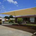 Cream Shade Structure over car park