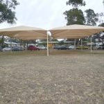 Cream Shade Structure over school oval