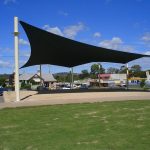 Large Black Shade Sail over Park